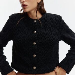 H&M short teddy jacket Small